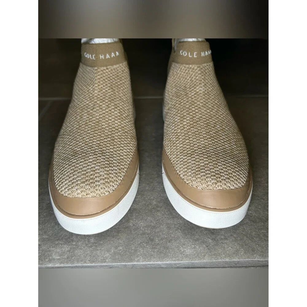 NEW Cole Haan Nantucket Neutral Knit Slip On Ankle Boots Women’s Shoe Size 6.5 B